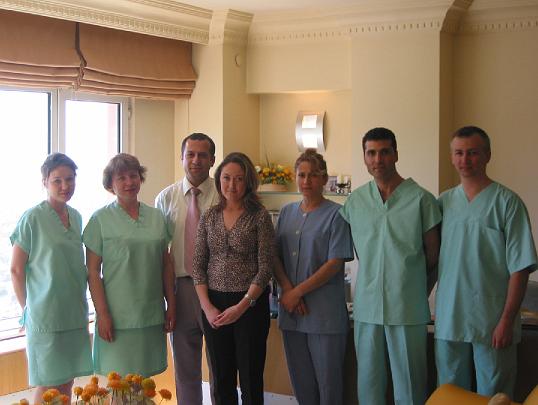 0006Clinic Istanbul4.jpg - Maharishi Ayur-Veda Health Centre staff, and Health Director (third from left) in Istanbul. The clinic has been very successful and plans to expand to other cities in Turkey.